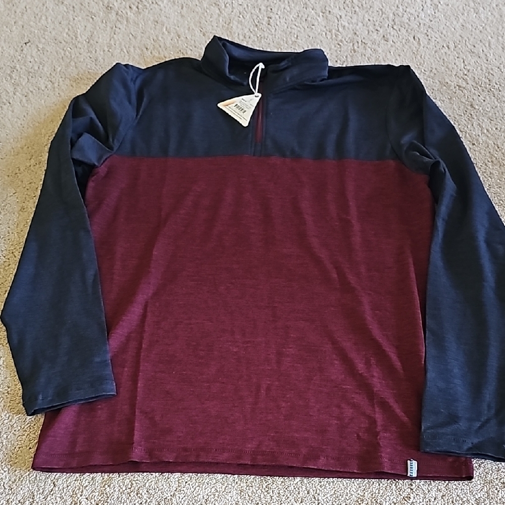 Men's Two-Tone Sweater - Navy and Burgundy